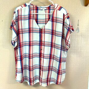 Plaid Top by Maurices XXL